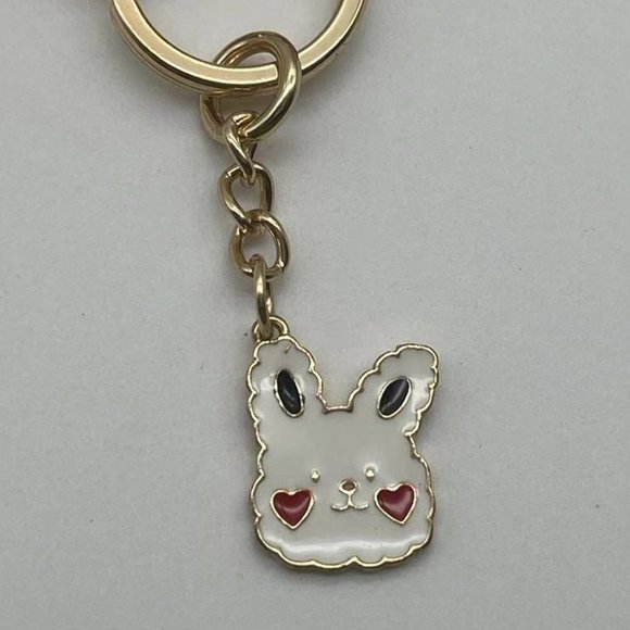 Michael Kors Cute Rabbit and Round Diamond Pave Logo Charm Keychain - Picture 4 of 9
